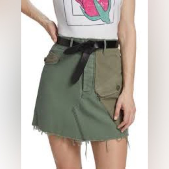 Mother The G.I. Jane Mini Skirt in On the Double - Picture 2 of 16